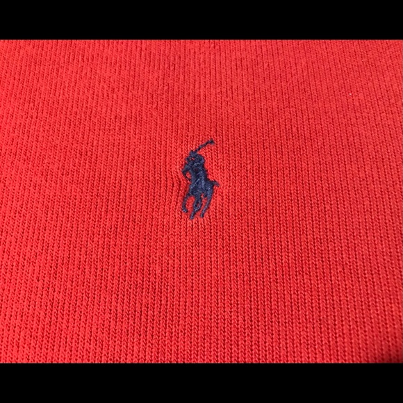 Vintage Polo Ralph Lauren Classic Red V Neck Sweater L p wing stadium rlpc Golf - Picture 5 of 10